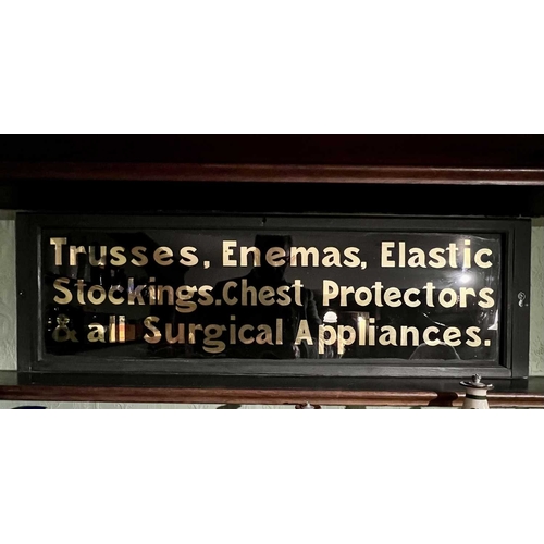 718 - ± J Dyke Apothecary A pair of gilt verre eglomise signs 27x87cm each both signs are in later frames,... 