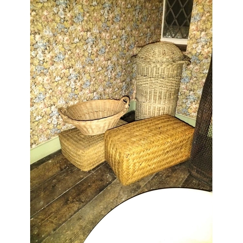 740 - ± Bakers Nursery Furnishings including tin bath and baskets A group of items including a large paint... 