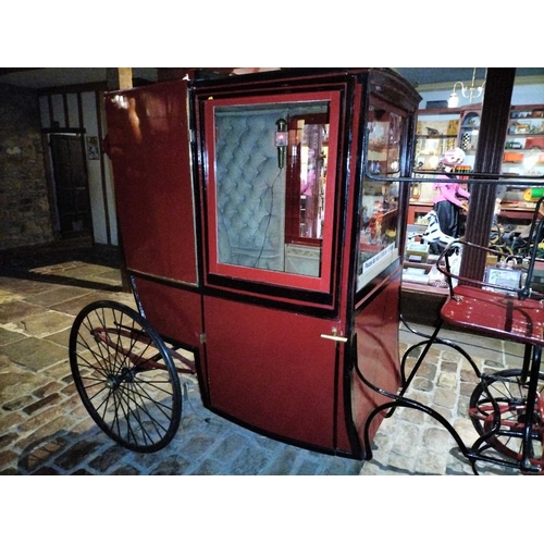 769 - Y ± Flambards Hotel and Coach House A 19th century Brougham type horse-drawn carriage With painted w... 