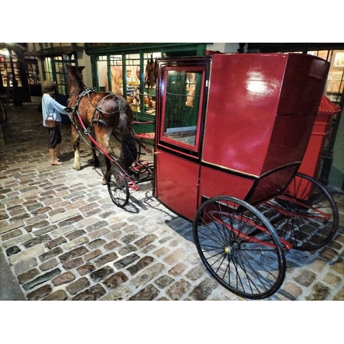 769 - Y ± Flambards Hotel and Coach House A 19th century Brougham type horse-drawn carriage With painted w... 