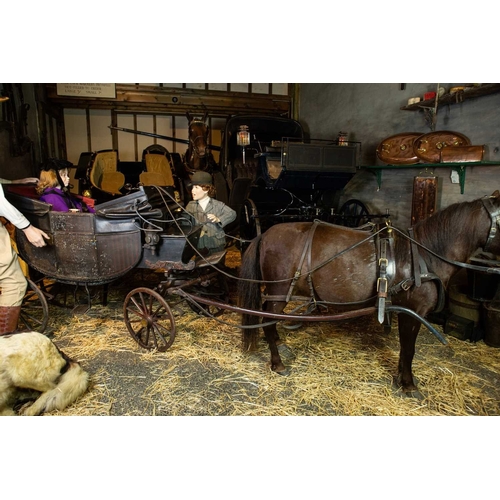 772 - Y ± Flambards Hotel and Coach House Kelley Worthy Horse drawn open children's Quarter Landau carriag... 