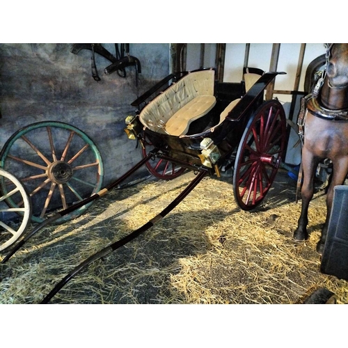 773 - ± Flambards Hotel and Coach House Horse drawn open Buggy An English horse drawn open buggy with blac... 