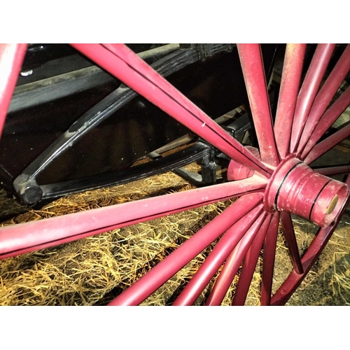 773 - ± Flambards Hotel and Coach House Horse drawn open Buggy An English horse drawn open buggy with blac... 