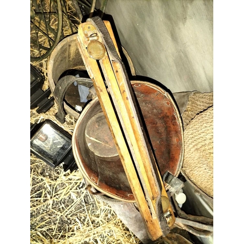 779 - ± Flambards Hotel and Coach House Feed buckets and bags etc A collection of feed buckets and feed ba... 