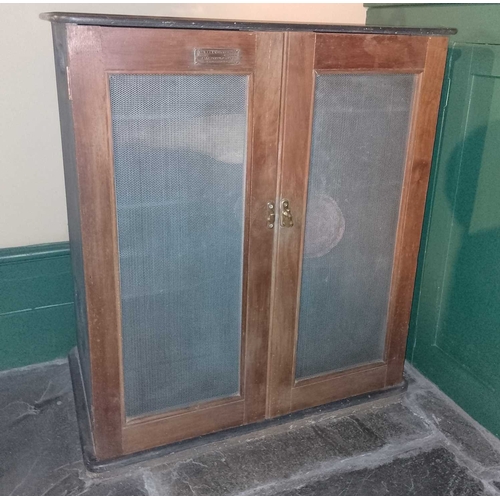 816 - ± Flambards Hotel Kitchen A ‘Eureka’ Slate Meat Safe With three shaped slate shelves and three joint... 