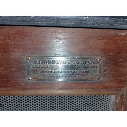 816 - ± Flambards Hotel Kitchen A ‘Eureka’ Slate Meat Safe With three shaped slate shelves and three joint... 