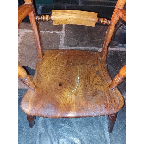 835 - ± Flambards Hotel Kitchen Windsor armchair with horizontal splat - This lot will be subject to an ad... 