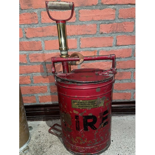 856 - ± Britain in the Blitz 2 WWII Fire Extinguishers 2 WWII period fire extinguishers. One is a lidded, ... 