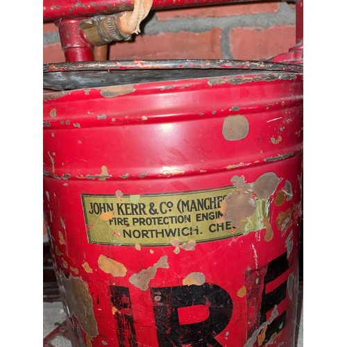 856 - ± Britain in the Blitz 2 WWII Fire Extinguishers 2 WWII period fire extinguishers. One is a lidded, ... 