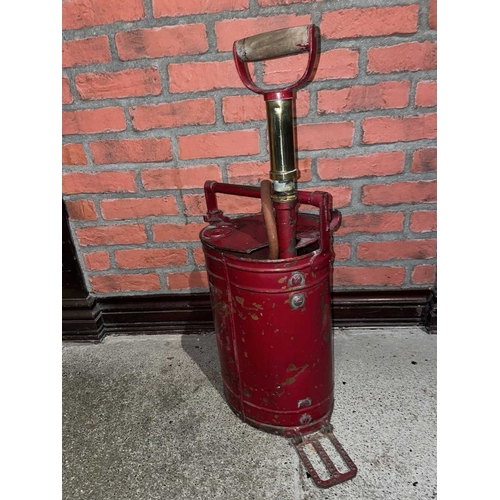 856 - ± Britain in the Blitz 2 WWII Fire Extinguishers 2 WWII period fire extinguishers. One is a lidded, ... 