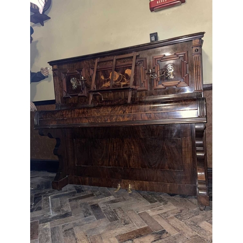 885 - ± Britain in the Blitz Upright Piano An upright piano supplied by Warne Globe Music Warehouse, St.Au... 