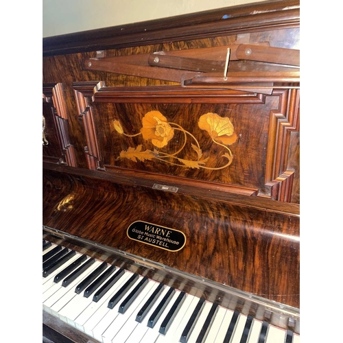 885 - ± Britain in the Blitz Upright Piano An upright piano supplied by Warne Globe Music Warehouse, St.Au... 