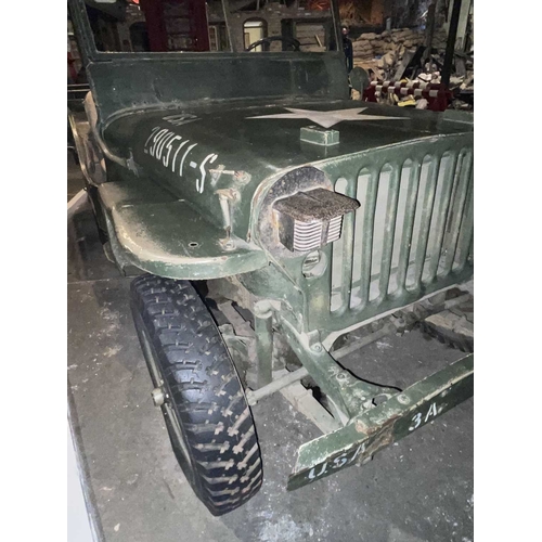 891 - ± Britain in the Blitz Willys MB Jeep A World War II period Willys MB Military Jeep with rear canvas... 