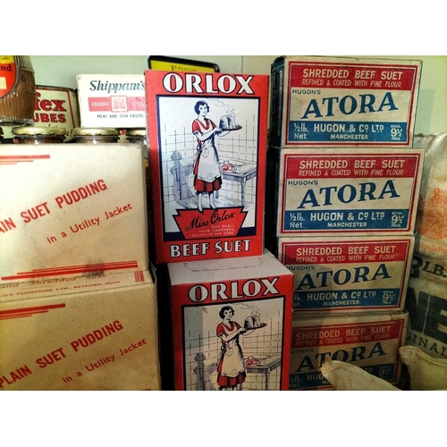 932 - ± Britain in the Blitz Packaging A collection of packaging including an Atora card advertising sign,... 