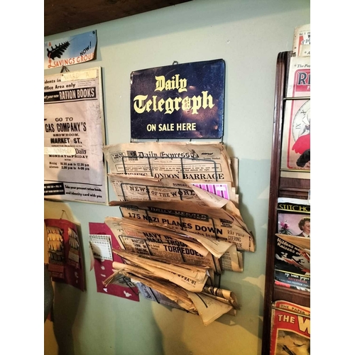 944 - ± Britain in the Blitz Newspaper rack and ephemera 