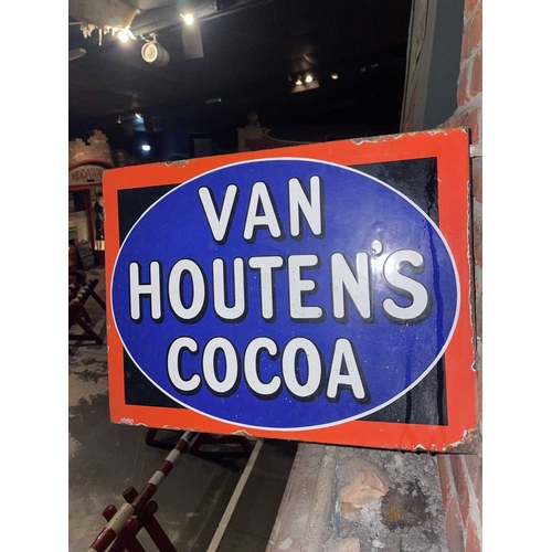 968 - ± Britain in the Blitz Van Houten's Cocoa 2-sided Enamel Sign Van Houten's Cocoa double-sided enamel... 