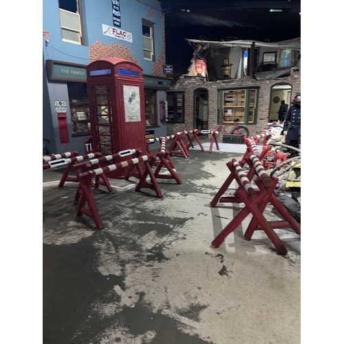 998 - ± Britain in the Blitz 17 Red & White Painted Wooden Barriers 17 red & white painted wooden barriers... 