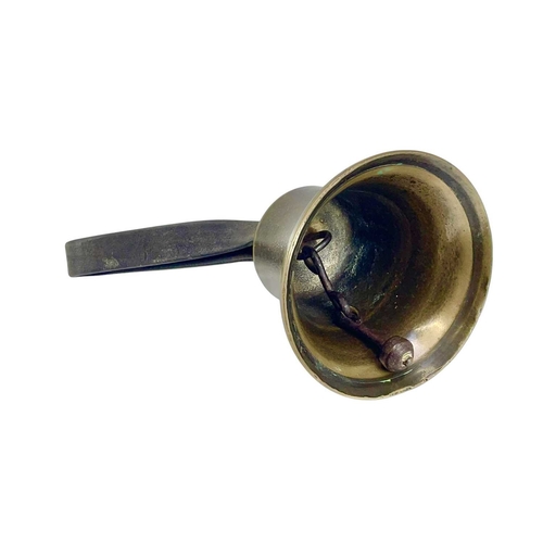 10 - A rare Devon Evening Express handbell. With leather strap and cast letters, and the number 9, height... 