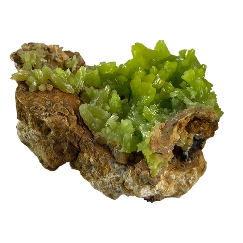 144 - Minerals Pyromorphite, Cordoba, Spain, 5cm x 3cm. Iron Pyrite, Wheal Jane, Cornwall, 10cm x 8cm.