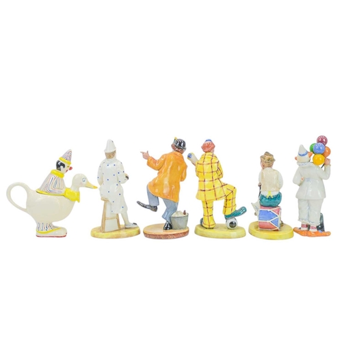 251 - Royal Doulton and Coalport clowns. HN 2890 and Balloon Clown HN 2894, Coalport Cavalcade of Clowns, ... 