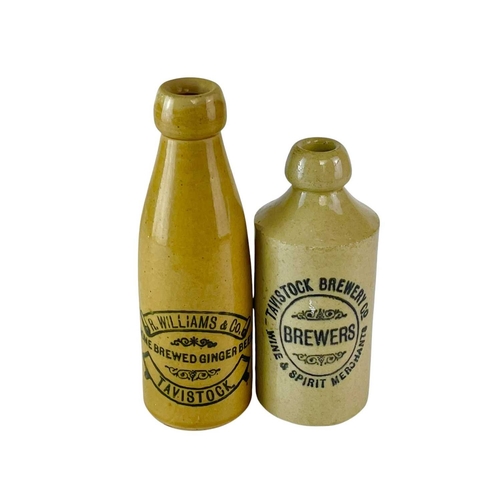 3 - A Tavistock Brewery Co stoneware ginger beer bottle. Height 17cm, together with an R. Williams & Co ... 