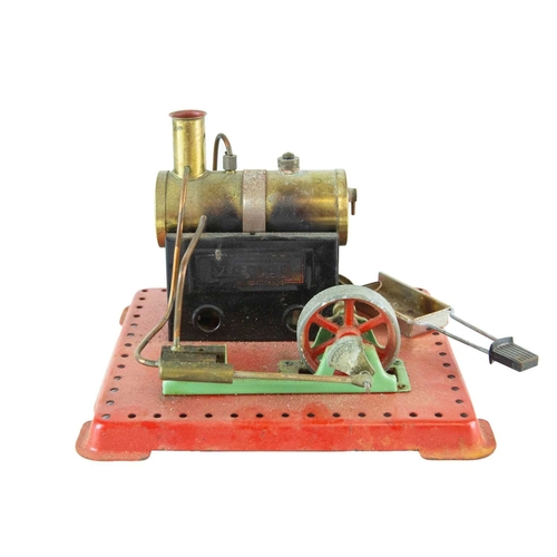 38 - A Mamod SE3 twin cylinder stationary engine. Height 15cm, width 20cm, depth 18.5cm. Together with a ... 