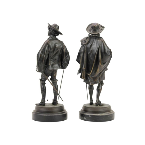 60 - Jean Jules Salmson (French, 1825-1902) A pair of bronze historical figures. 19th century, cast as 17... 