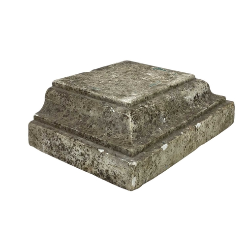 7 - A carved marble stepped plinth base. Height 10cm, width 30cm, depth 20.5cm. Provenance: The personal... 