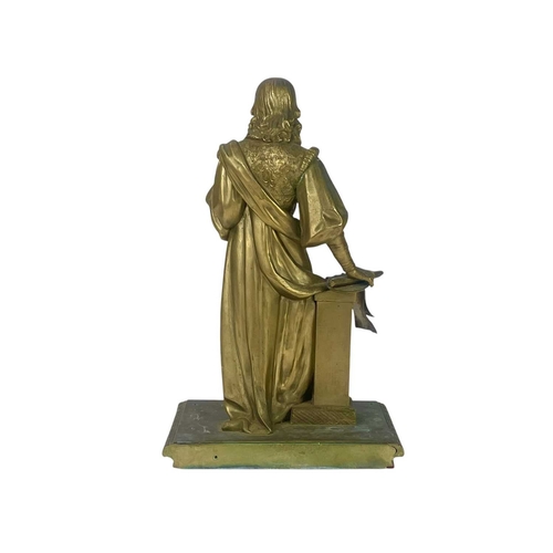 93 - A French bronze figure of an artist. 19th century, probably originally from a clock, the contemplati... 