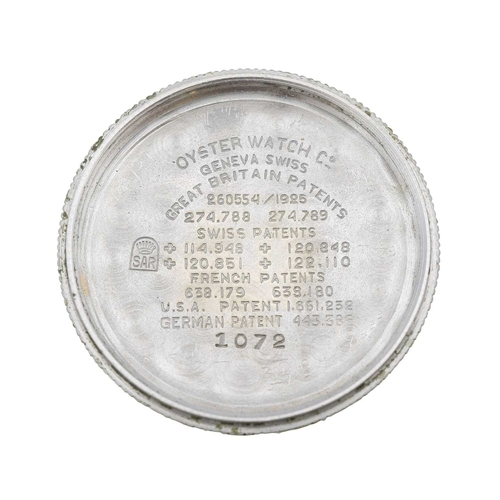 1050 - OYSTER UNICORN - A 1920's stainless steel cushion cased gentleman's manual wind wristwatch. The sign... 