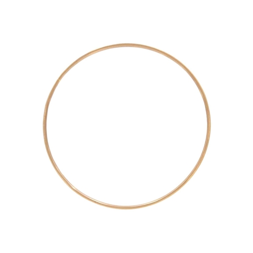 49 - A 9k rose gold bangle bracelet. Sheffield hallmark, diameter 7cm, weight 13.13g.