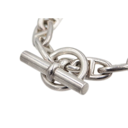 56 - HERMES silver mariner link bracelet. Stamped HGB, HERMES, 925, length 7.5