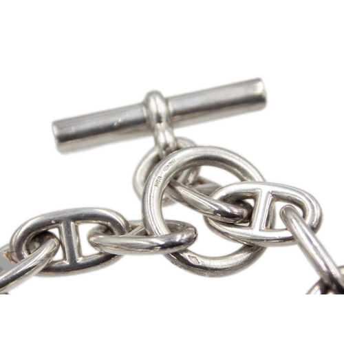 56 - HERMES silver mariner link bracelet. Stamped HGB, HERMES, 925, length 7.5