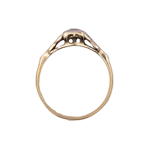 58 - A 22k gold diamond set ring. The principal diamond is 3mm in diameter approx., Birmingham hallmark 1... 