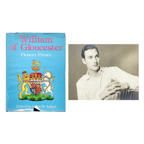 148 - (Signed) William of Gloucester. Pioneer Prince A signed b+w photograph used as frontispiece Pasted o... 
