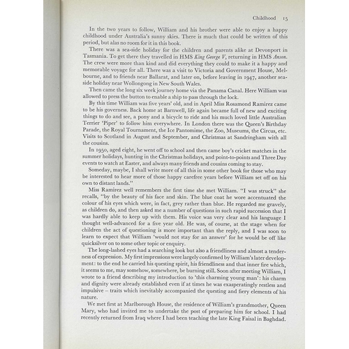 148 - (Signed) William of Gloucester. Pioneer Prince A signed b+w photograph used as frontispiece Pasted o... 