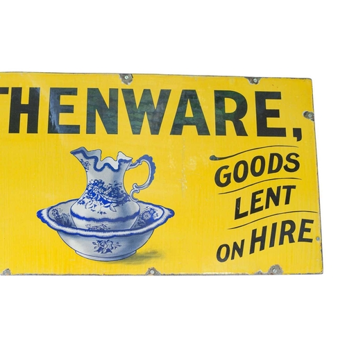 15 - A W.B. Cooper Lowestoft enamel advertising sign. Early 20th century, yellow ground with black font '... 