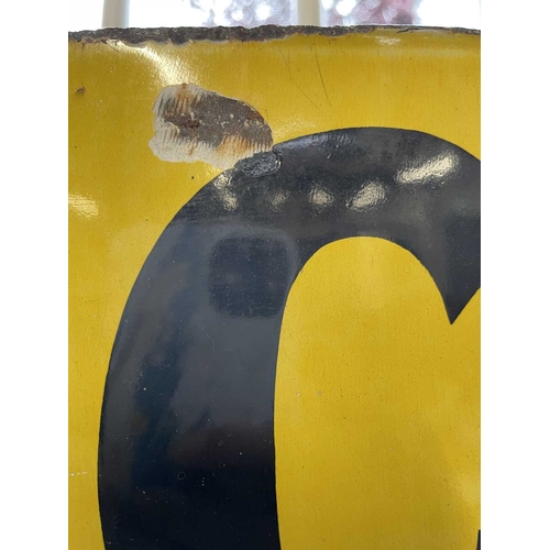 15 - A W.B. Cooper Lowestoft enamel advertising sign. Early 20th century, yellow ground with black font '... 