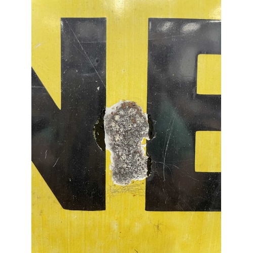 15 - A W.B. Cooper Lowestoft enamel advertising sign. Early 20th century, yellow ground with black font '... 