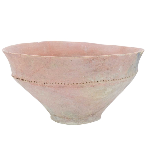 47 - A Near Eastern Trans-Jordan large terracotta bowl. Bronze Age, circa 3000-2700 BC, with a broad rim,... 