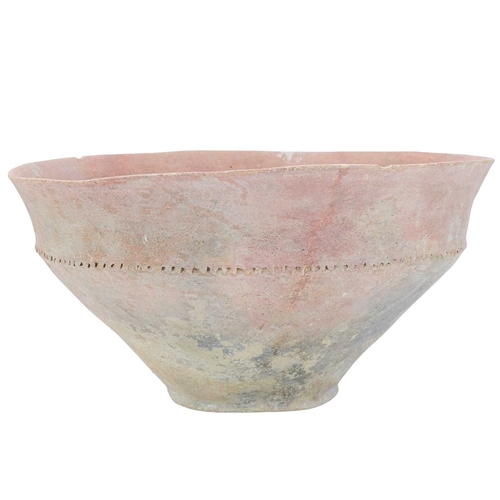 47 - A Near Eastern Trans-Jordan large terracotta bowl. Bronze Age, circa 3000-2700 BC, with a broad rim,... 