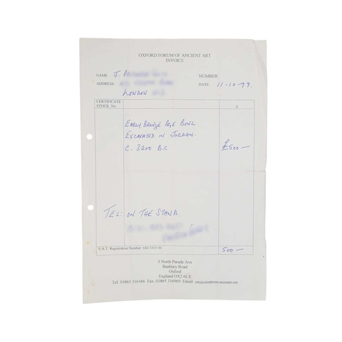 47 - A Near Eastern Trans-Jordan large terracotta bowl. Bronze Age, circa 3000-2700 BC, with a broad rim,... 