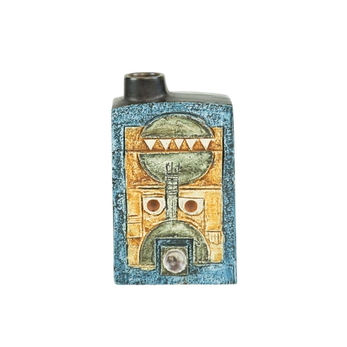712 - A Troika chimney vase. With typical textured geometric decoration, painted by Jane Fitzgerald, heigh... 