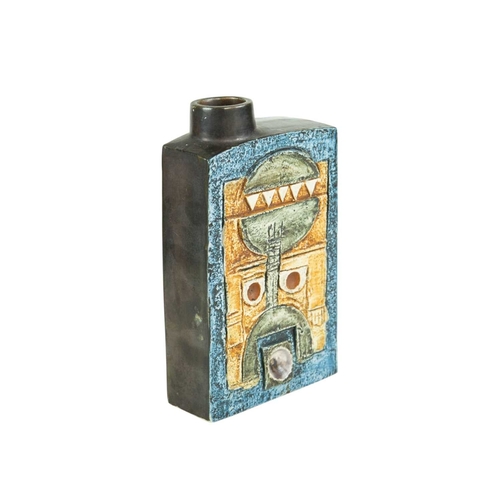 712 - A Troika chimney vase. With typical textured geometric decoration, painted by Jane Fitzgerald, heigh... 