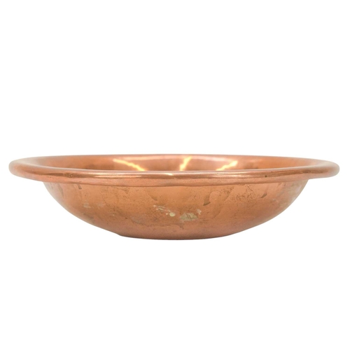 9 - Francis 'Bert' Cargeeg, a hand wrought copper bowl. With a slightly convex base and planished sides,... 