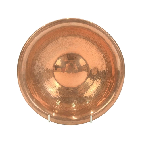 9 - Francis 'Bert' Cargeeg, a hand wrought copper bowl. With a slightly convex base and planished sides,... 