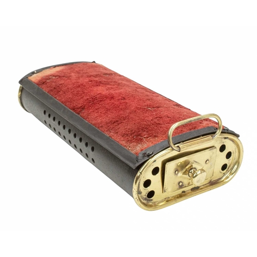 100 - A late 19th/early 20th century carriage/ early automobile foot warmer. Anodised tin with original ca... 