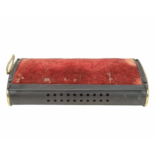100 - A late 19th/early 20th century carriage/ early automobile foot warmer. Anodised tin with original ca... 