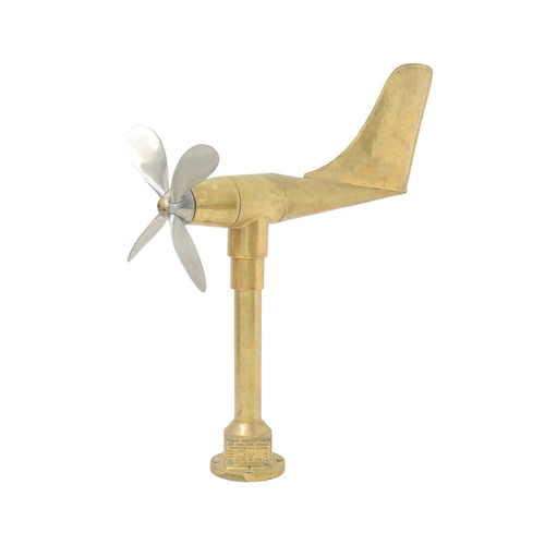 102 - A model 'N-162D' brass anemometer. Made in Bergen, Norway, this piece features a brass column and an... 