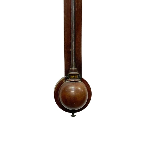 108 - A 19th century mahogany cased Cornish stick barometer by Pearce of Bodmin. With etched ivory scale, ... 